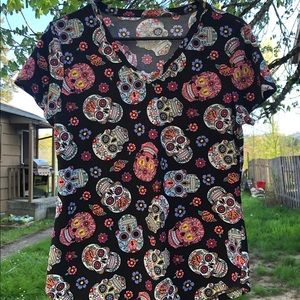 Sugar Skull v-neck tee